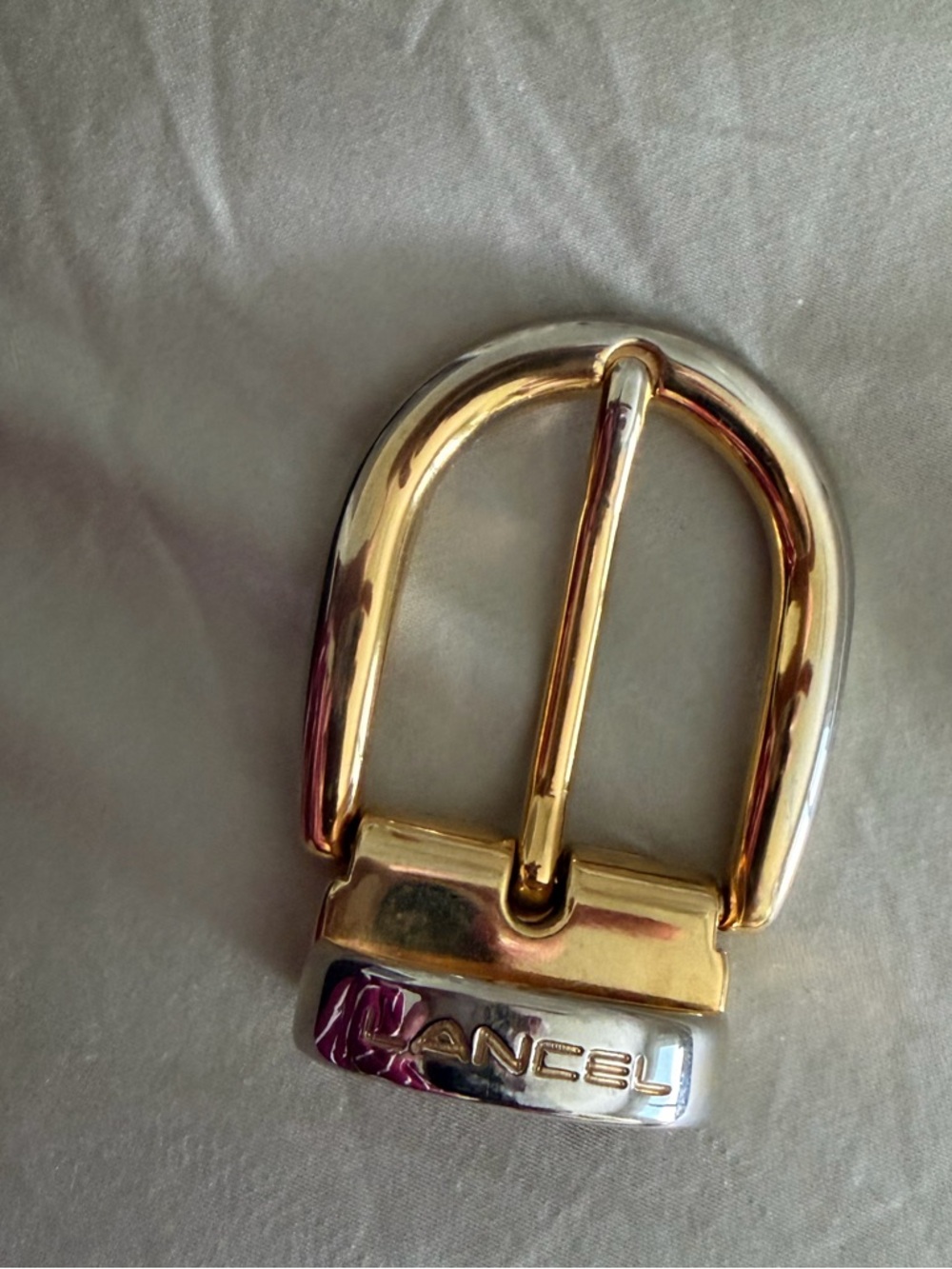 Vintage Lancel silver & gold tone belt  buckle- firm price.